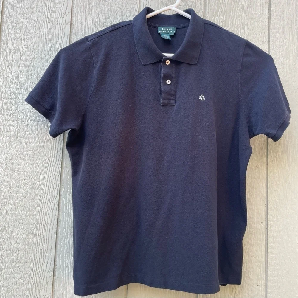 Lauren Ralph Lauren Shirt Men's 2X‎ Black Classic Fit ,Embroidered Logo LRL